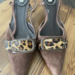 Alfani brown suede with animal print size 8